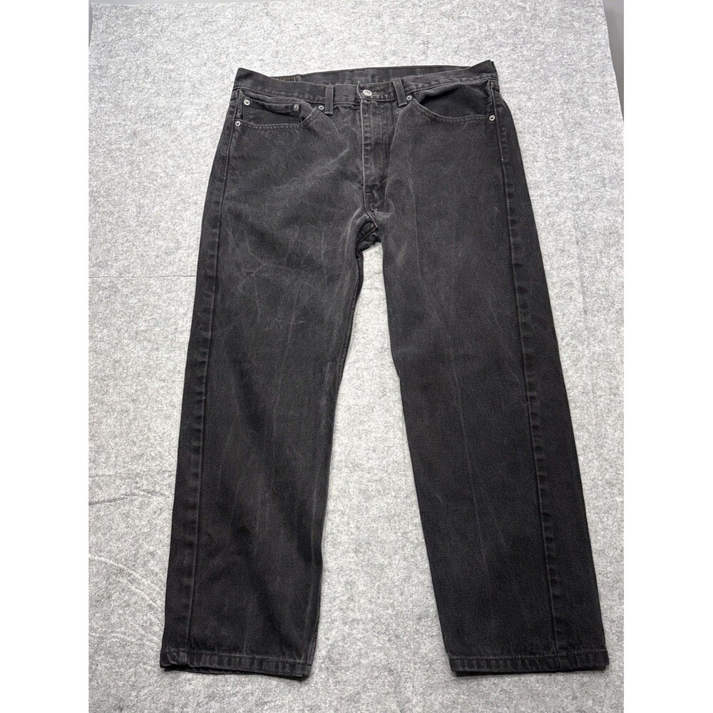 Levi's 505 Jeans Tag Size 36x29 Dark Wash Regular Fit Black Denim